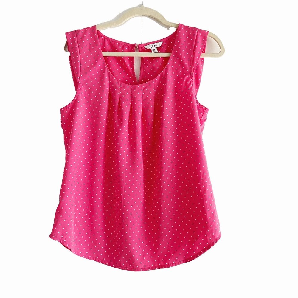 Pink Polka Dot Sleeveless Blouse, Size M, Candie’s, Size M, Barbiecore